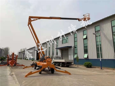 12米移動曲臂式升降平台客戶到貨試機中